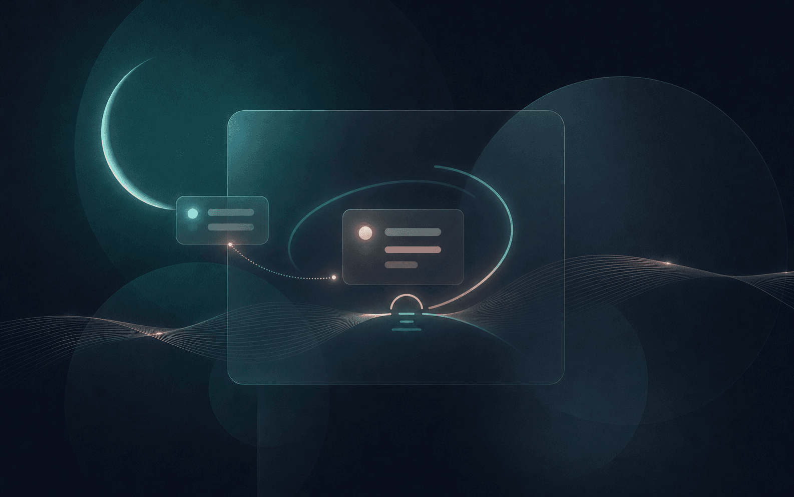 Abstract warm editorial illustration of restaurant booking enquiries being organised.